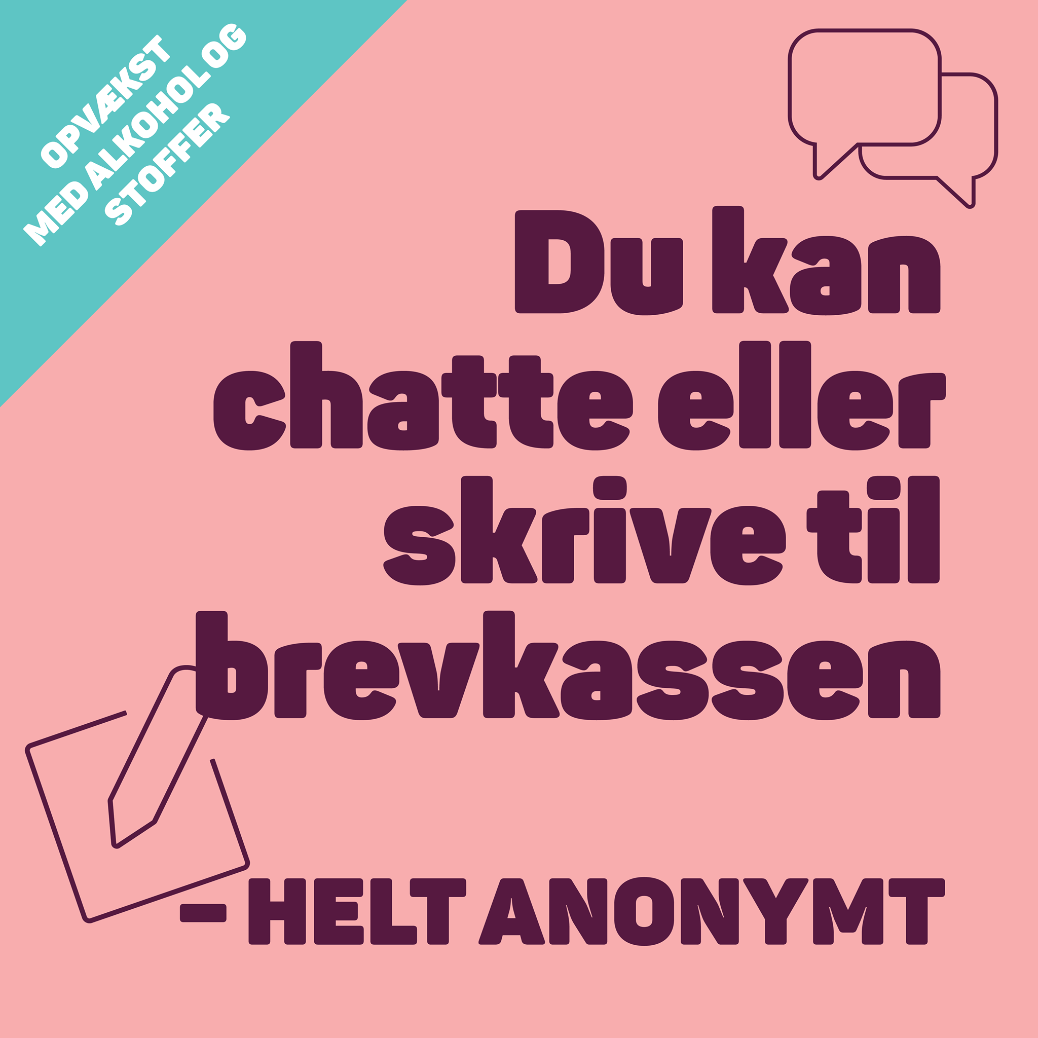 Du kan chatte eller skrive til brevkassen helt anonymt med alkohol og stoffer.