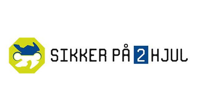 Logo for "Sikker på 2 hjul," der fremmer sikkerhed på motorcykler og scootere.