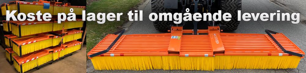 Koste i forskellige størrelser på lager til omgående levering, klar til brug på en vej.