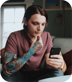 Person reading on a phone