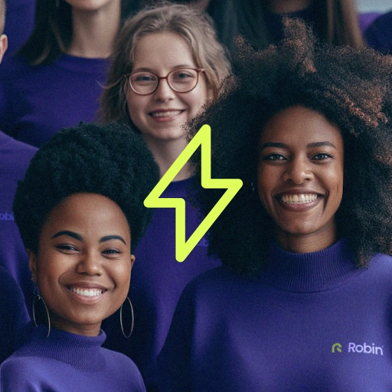 Medarbejdere fra teamrobin med lynikon