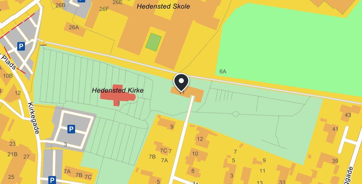 Hedensted Kirkegårdskontor map
